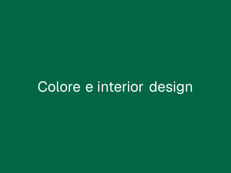 Colore e interior design