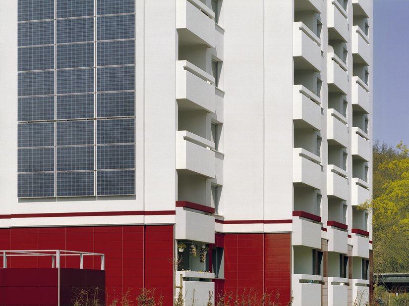 Vista in dettaglio dell'impianto fotovoltaico.