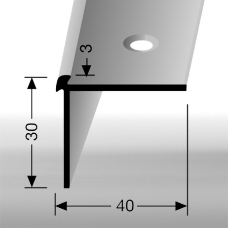 Profilo per bordi di gradini in alluminio 3137