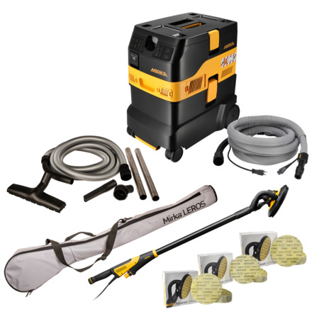 Set Mirka composto da levigatrice a stelo LEROS 950 CV e aspiratore DEXOS 1230, 3200